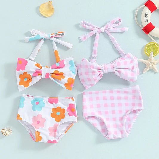 Savelie™ Bikini Sets Flower/Plaid Print For baby girl