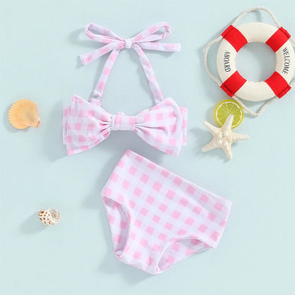 Savelie™ Bikini Sets Flower/Plaid Print For baby girl