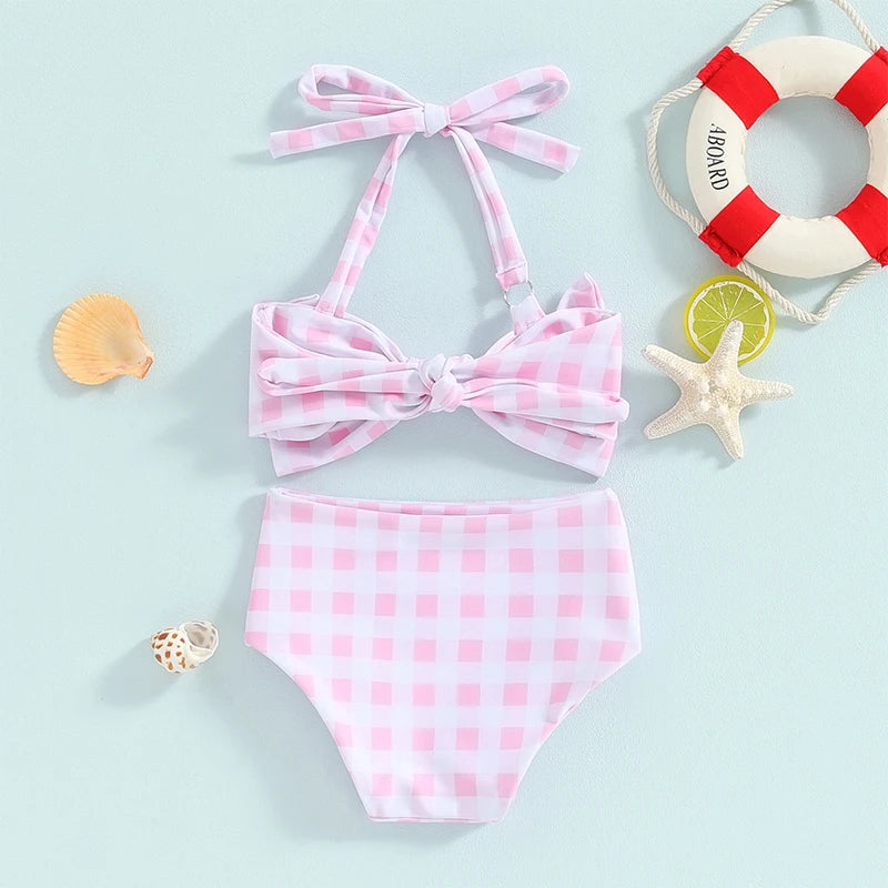 Savelie™ Bikini Sets Flower/Plaid Print For baby girl