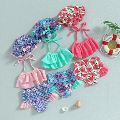 Savelie™ Baby Girl Bikini Set with Hat