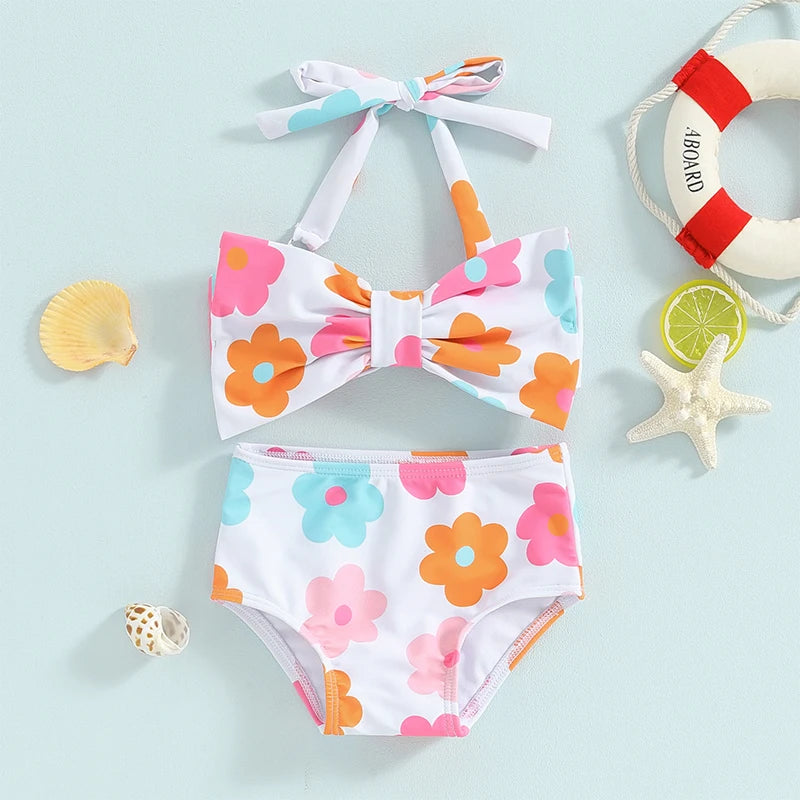 Savelie™ Bikini Sets Flower/Plaid Print For baby girl